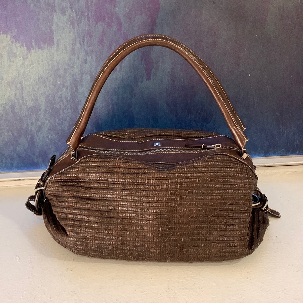 Lambertson truex leather woven bag